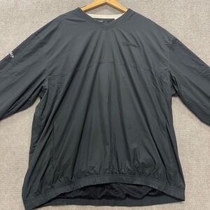 Vintage Cadillac Simple Black Long-Sleeve Windbreaker Mens XXL